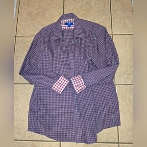 Egara Men's Checkered Shirt - Blue and Red Xl